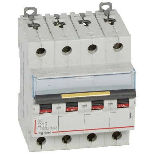 Disjoncteur DX³10000 16kA arrivée haut/départ bas vis 4P 16A courbe C 4 modules-409355-3245064093552-LEGRAND