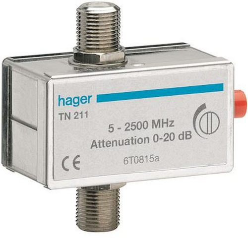 Atténuateur TV coaxial réglable 0-20dB-TN211-3250615942111-HAGER