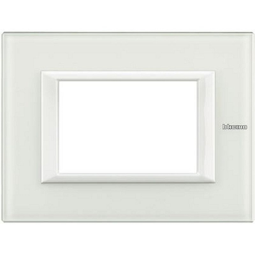 Plaque rectangulaire Axolute Verre 3 modules - Verre blanc-HA4803VBB-8012199980805-BTICINO