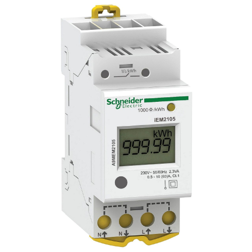 Acti9 iEM - compteur d'energie modulaire monophasé - 230V - 63A - avec impulsion-A9MEM2105-3606480835230-SCHNEIDER ELECTRIC FRANCE