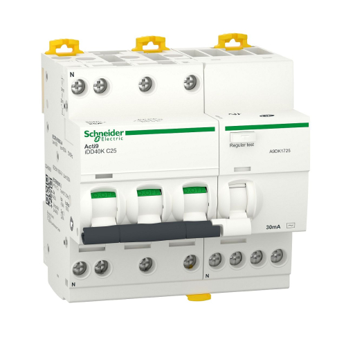 Acti9 iDD40K - disjoncteur différentiel - 3P+N C 25A 4500A/4,5A 30mA type AC-A9DK1725-3606481382610-SCHNEIDER ELECTRIC FRANCE