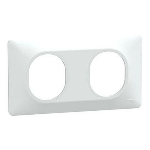 Ovalis - Plaque de finition - 2 postes Horizontal - entraxe 71 mm - Blanc-S320704-3606482163164-SCHNEIDER ELECTRIC FRANCE