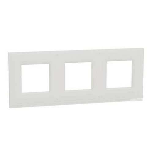 Unica Pure - plaque de finition - Givre blanc liseré Blanc - 3 postes-NU600685-3606489526160-SCHNEIDER ELECTRIC FRANCE