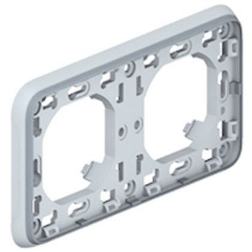 Support plaque étanche 2 postes horizontaux Plexo composable IP55 - gris-069683-3245060696832-LEGRAND