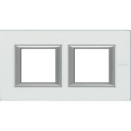 Plaque rectangulaire Axolute Verre 2+2 modules horizontal - Cristal-HA4802M2HVKA-8012199958842-BTICINO