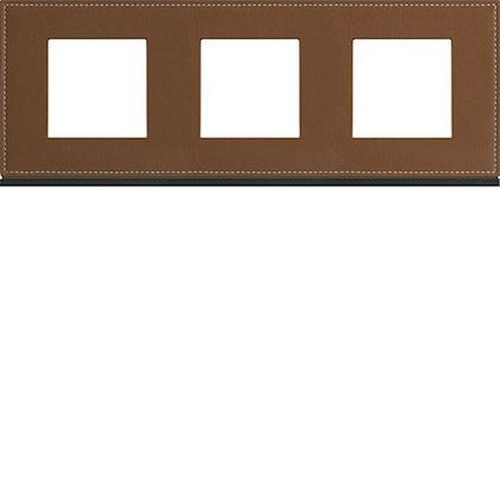 Plaque gallery 3 postes horizontale 71mm matiere coffee leather-WXP4913-3250617196680-HAGER