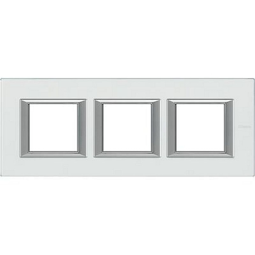 Plaque rectangulaire Axolute Verre 2+2+2 modules horizontal - Cristal-HA4802M3HVKA-8012199959207-BTICINO