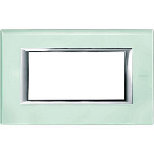 Plaque rectangulaire Axolute Verre 4 modules - Cristal-HA4804VKA-8012199758596-BTICINO