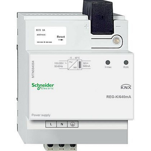 KNX - alimentation de bus - 640mA max - 64 participants - 8 pas de 9mm-MTN684064-3606485104942-SCHNEIDER ELECTRIC FRANCE