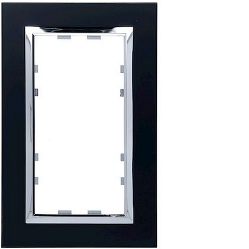 Kallysta épure plaque 2 postes verticale entraxe 57 verre coloris Lumina Nuit-WK946-3250617069465-HAGER