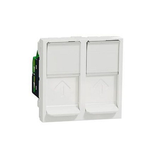 Unica - prise RJ45 double - cat 6 STP - 2 mod - Blanc - méca seul-NU342618-3606489467616-SCHNEIDER ELECTRIC FRANCE