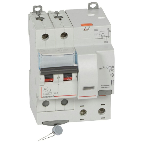 Disjoncteur diff DX³ 6000 -vis/auto-2P 230/400V~-20A-typeAC-300mA-courbeC - 4mod-411179-3245064111799-LEGRAND