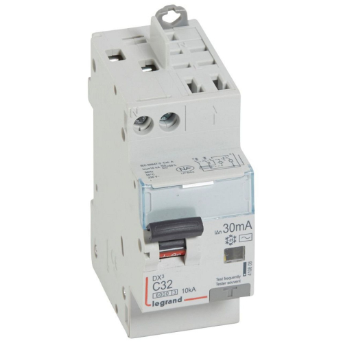 Disjoncteur diff DX³ 6000 -vis/auto-U+N 230V~-32A-typeAC-30mA-courbe C - 2 mod-410808-3245064108089-LEGRAND