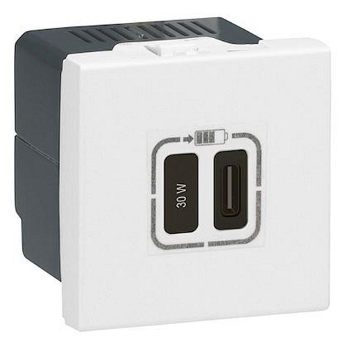 Chargeur simple USB Mosaic Type-C 3A 30W power delivery 2 modules - blanc-077585L-3414971941410-LEGRAND