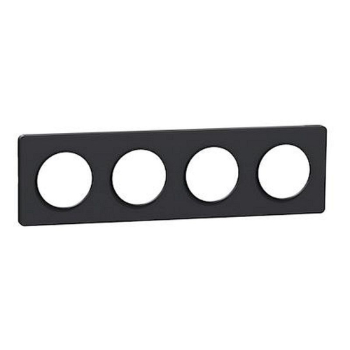 Odace Touch, plaque Anthracite 4 postes horiz. ou vert. entraxe 71mm-S540808-3606480707650-SCHNEIDER ELECTRIC FRANCE