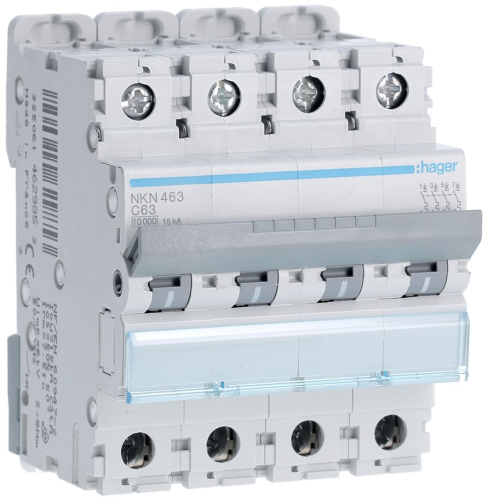 Disjoncteur 4P 10-15kA courbe C - 63A 4 modules-NKN463-3250614629853-HAGER