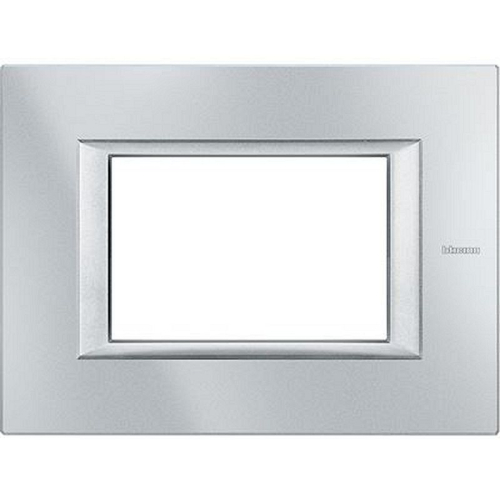 Plaque rectangulaire Axolute Aluminium monochrome 3 modules - Alu-HA4803HC-8005543513613-BTICINO