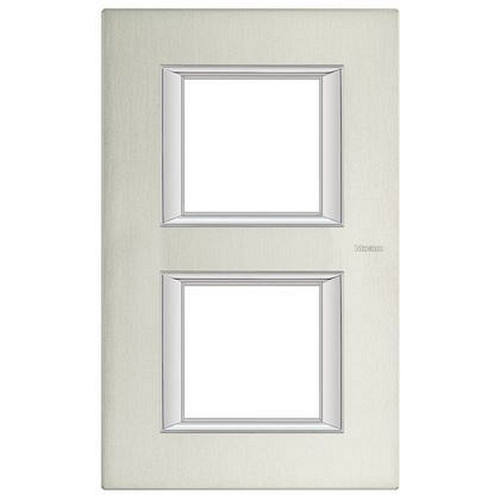 Plaque rectangulaire Axolute Aluminium brossé 2+2 modules - Naturel-HA4802/2XC-8012199802619-BTICINO