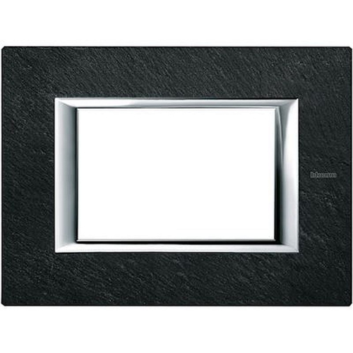 Plaque rectangulaire Axolute Pierre 3 modules - Ardoise-HA4803RLV-8012199758572-BTICINO