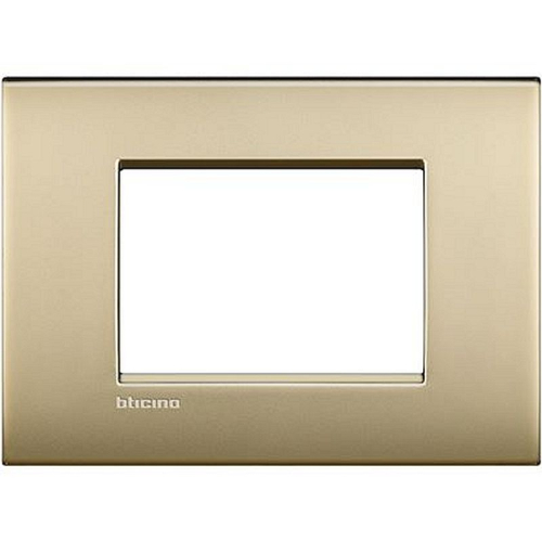 Plaque Livinglight Air Brillant 3 modules - Or mat-LNC4803OF-8005543422212-BTICINO