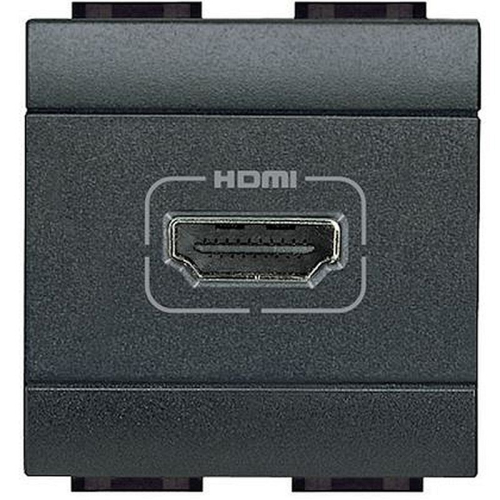 Prise HDMI Type-A préconnectorisée version 2.0 - Anthracite - 2 modules-L4284-8005543401583-BTICINO