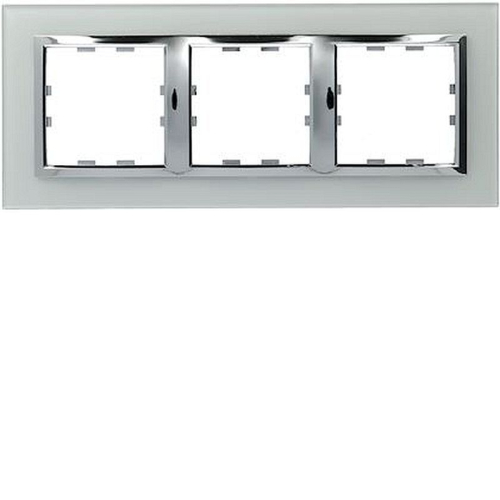 Kallysta épure plaque 3 postes horizontale entraxe71 verre coloris Lumina lagune-WK923-3250617069236-HAGER