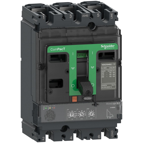 ComPacT NSX250F - disjoncteur - MicroLogic 2.2 250A - 3P3D - 36kA - montage fixe-C25F32D250-3606481997210-SCHNEIDER ELECTRIC FRANCE