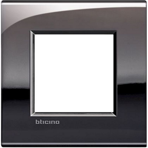 Plaque Livinglight Air Brillant 2 modules - Étain-LNE4802PT-8005543501283-BTICINO