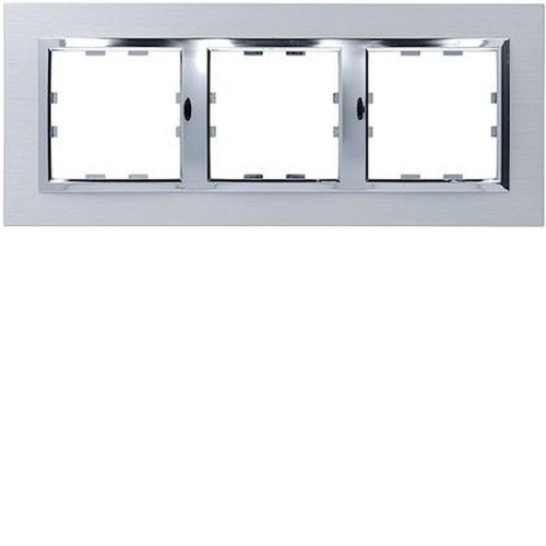 Kallysta épure plaque 3 postes horizontale entraxe71 alu brossé col Metalia Alba-WK873-3250617068734-HAGER