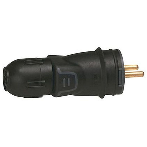 Fiche mâle caoutchouc 2P+T 16A IK08 à connexion automatique IP44-050440-3245060504403-LEGRAND