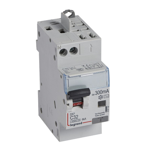 Disjoncteur diff DX³ 4500 -vis/auto -U+N 230V~ 32A -typeAC - 300mA -courbe C -2M-410732-3245064107327-LEGRAND