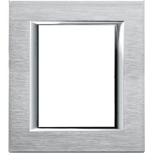 Plaque rectangulaire Axolute Aluminium anodisé 3+3 modules - Chrome-HA4826CR-8012199761404-BTICINO