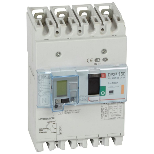 Disjoncteur magnétothermique différentiel DPX³160 Icu 25kA 400V~ - 4P - 100A-420075-3245064200752-LEGRAND