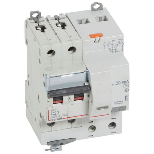 Disjoncteur diff DX³ 6000 -vis-2P-230/400V~-20A -typeAC -300mA- courbe C - 4 mod-411173-3245064111737-LEGRAND