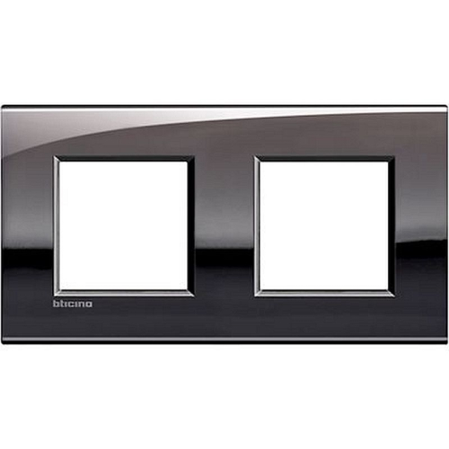 Plaque Livinglight Air Brillant 2+2 modules horizontal ou vertical - Étain-LNE4802M2PT-8005543501429-BTICINO