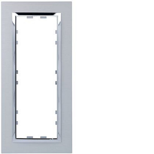 Kallysta épure plaque 3 postes verticale entraxe57 alu brossé col Metalia Alba-WK877-3250617068772-HAGER