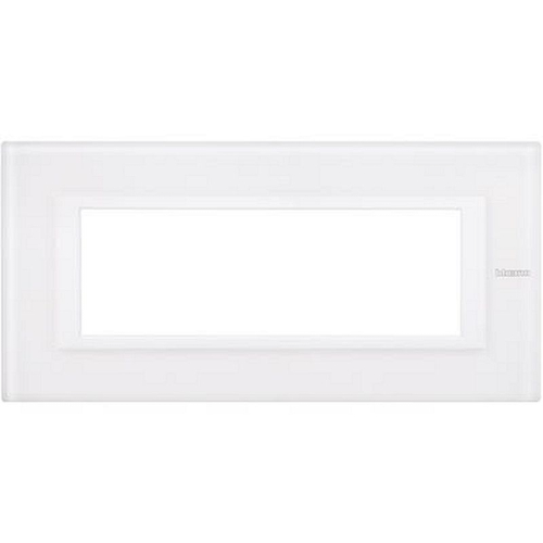 Plaque rectangulaire Axolute Verre 6 modules - Verre blanc-HA4806VBB-8012199980225-BTICINO