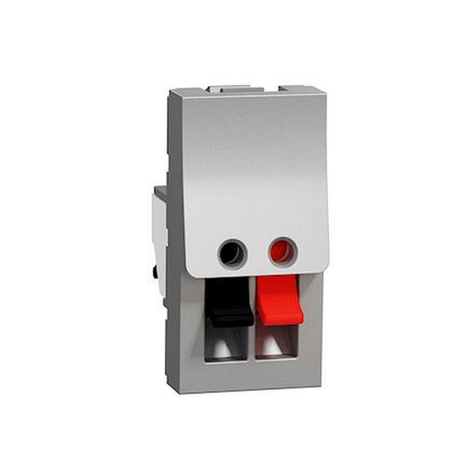 Unica - prise haut-parleur 1 sortie rouge + noir - 1 mod - Alu - méca seul-NU348730-3606489456115-SCHNEIDER ELECTRIC FRANCE