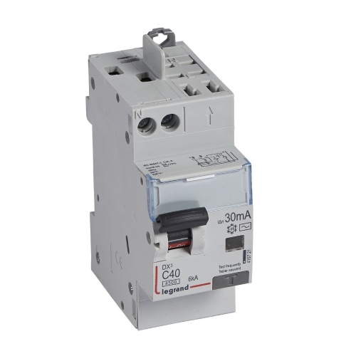 Disjoncteur diff DX³ 4500 - vis/auto -U+N 230V~ 40A -typeAC - 30mA -courbe C -2M-410721-3245064107211-LEGRAND