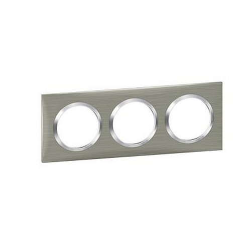 Plaque carrée dooxie 3 postes finition effet inox brossé-600873-3414971020610-LEGRAND