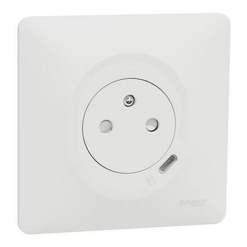 Ovalis - combi 2P+T 16A affleurante+chargeur USB-C 10,5W - connex. auto - Blanc-S320089-3606482162587-SCHNEIDER ELECTRIC FRANCE