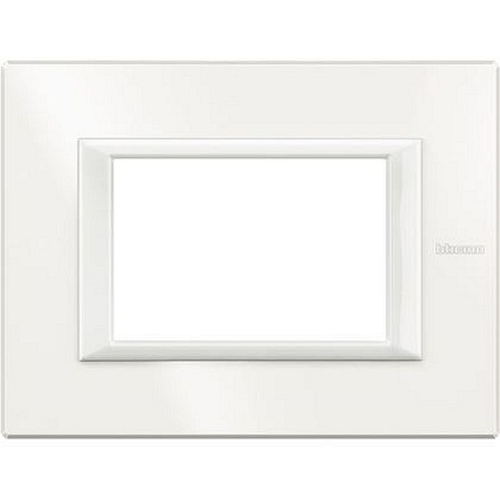 Plaque rectangulaire Axolute Aluminium monochrome 3 modules - Blanc-HA4803HD-8012199977409-BTICINO