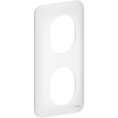 Ovalis - Plaque de finition - 2 postes vertical - entraxe 57mm Blanc-S260724-3606480454271-SCHNEIDER ELECTRIC FRANCE