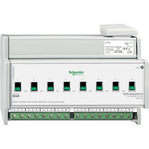 KNX - actionn. de commutation - 8x230V - 16A - à détection courant+cde manuelle-MTN647895-3606485100074-SCHNEIDER ELECTRIC FRANCE