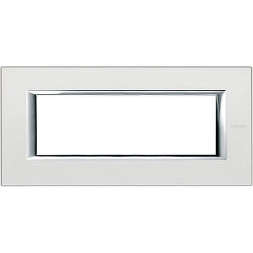 Plaque rectangulaire Axolute Aluminium anodisé 6 modules - Argent-HA4806SAN-8005543479513-BTICINO