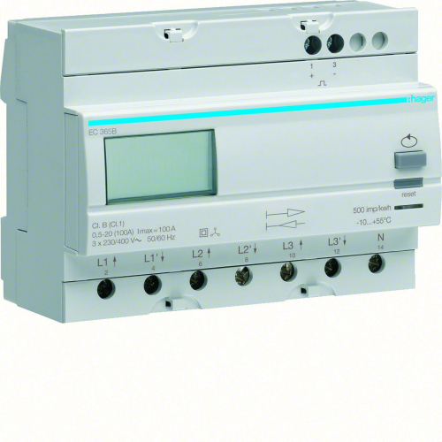 Compteur d'énergie électrique triphasé direct 100A - bi-directionnel-EC365B-3250612233656-HAGER