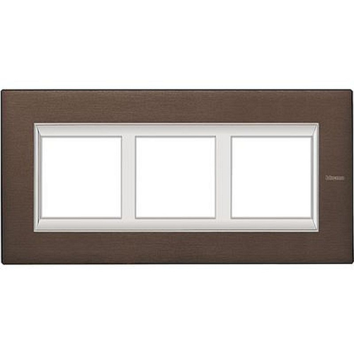 Plaque Axolute alu anodisé 3X2modules vertical - rénovation entraxe 57mm -Bronze-HA4832/3BR-8012199804538-BTICINO