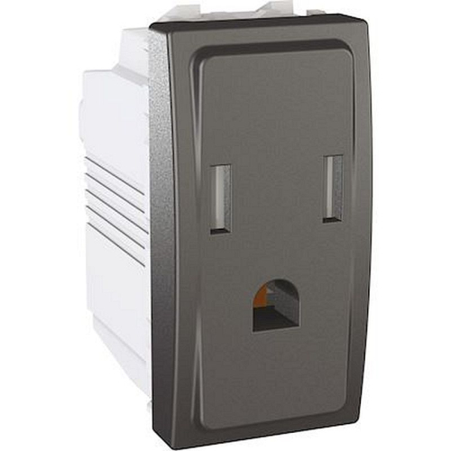 Unica - prise de courant standard américain - 2P+E - 1 module - 15A - graphite-MGU3.028.12-8420375152081-SCHNEIDER ELECTRIC FRANCE