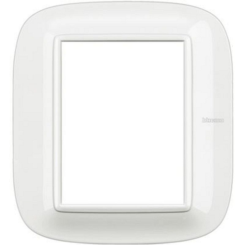 Plaque elliptique Axolute Métallisé 3+3 modules - Blanc-HB4826HD-8012199977584-BTICINO