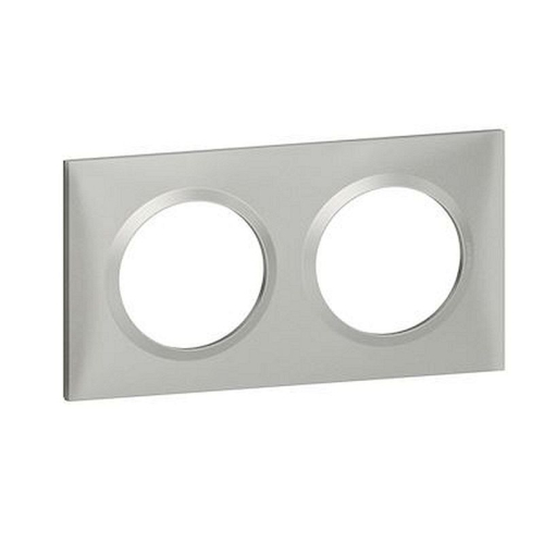 Plaque carrée dooxie 2 postes finition effet aluminium-600852-3414971020283-LEGRAND